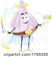 Angel Garlic Vegetable Food Mascot by Vector Tradition SM