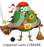 Poster, Art Print Of Pirate Avacodo Food Fruit Mascot