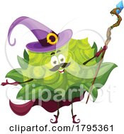 Poster, Art Print Of Wizard Romanesco Vegetable Food Mascot