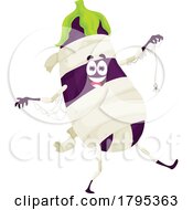 Mummy Eggplant Vegetable Food Mascot by Vector Tradition SM