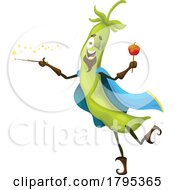 Poster, Art Print Of Wizard Pea Pod Vegetable Food Mascot
