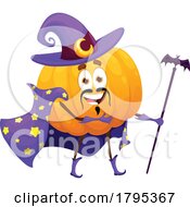 Wizard Pumpkin Vegetable Food Mascot