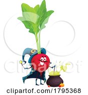 Poster, Art Print Of Wizard Radish Vegetable Food Mascot