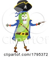 Pirate Zucchini Vegetable Food Mascot