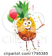Poster, Art Print Of Party Pineapple Food Fruit Mascot