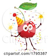 Party Cherry Food Fruit Mascot by Vector Tradition SM