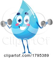 Poster, Art Print Of Working Out Water Drop Mascot