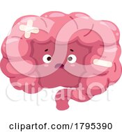Cartoon Sick Intestine Human Organ Mascot