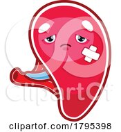 Cartoon Sick Spleen Human Organ Mascot by Vector Tradition SM