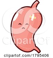 Cartoon Sick Stomach Human Organ Mascot