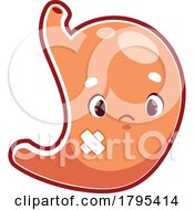 Cartoon Sick Stomach Human Organ Mascot