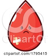 Cartoon Sick Blood Drop Mascot