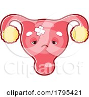 Poster, Art Print Of Cartoon Sick Uterus Human Organ Mascot