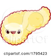 Cartoon Happy Pancreas Human Organ Mascot