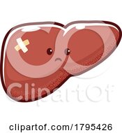 Poster, Art Print Of Cartoon Sick Liver Human Organ Mascot