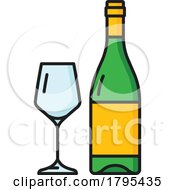 Poster, Art Print Of Wine Bottle And Glass