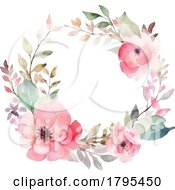 Poster, Art Print Of Watercolor Flower Wreath