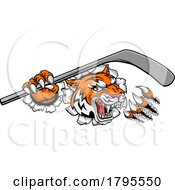 Tiger Ice Hockey Player Animal Sports Mascot