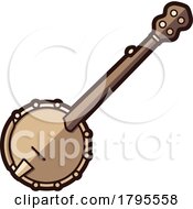 Poster, Art Print Of Banjo With 5 Chords Instrument Icon