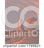 Poster, Art Print Of Rock Formations Ischigualasto Provincial Park In San Juan Province Argentina Wpa Art Deco Poster