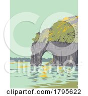 Poster, Art Print Of Elephant Trunk Hill In Guilin Guangxi China Wpa Art Deco Poster