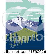 Poster, Art Print Of Glacier Peak In Cascade Volcanic Arc In North Cascade Washington State Wpa Poster Art