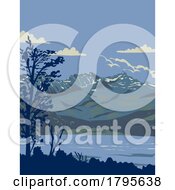 Poster, Art Print Of Tierra Del Fuego National Park With Fagnano Lake Argentina Wpa Art Deco Poster