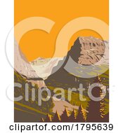 Valley Of Grindelwald With Mattenberg Switzerland WPA Art Deco Poster