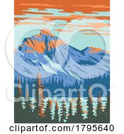 Poster, Art Print Of Lila Lake With Hibox Mountain In Alpine Lakes Wilderness Area Washington State Wpa Poster Art