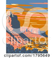 Poster, Art Print Of San Rafael Reef In Emery County Central Utah Usa Wpa Art Poster