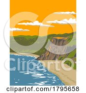 Poster, Art Print Of Pipa Beach Or Praia De Pipa Tibau Do Sul In Rio Grande Do Norte Brazil Wpa Art Deco Poster