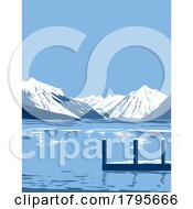 Poster, Art Print Of Lake Mcdonald In Winter In Glacier National Park Montana Usa Wpa Art Poster