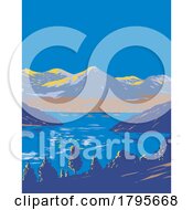 Poster, Art Print Of Lake Geneva On North Side Of Swiss Alps Switzerland Wpa Art Deco Poster