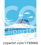 Poster, Art Print Of Kirkjufell Mountain Near Grundarfjorou In Iceland Wpa Art Deco Poster