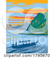 Poster, Art Print Of Khao Sok National Park In Surat Thani Province Thailand Wpa Art Deco Poster