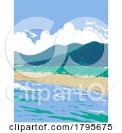 Poster, Art Print Of Praia Da Joaquina Beach Of Florianopolis Or Floripa Santa Catarina Brazil Wpa Art Deco Poster