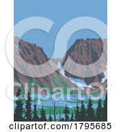 Poster, Art Print Of Aasgard Pass Or Colchuck Pass In Alpine Lakes Wilderness Area Washington State Wpa Poster Art