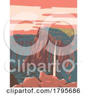 Basaseachic Falls National Park In Chihuahua Mexico WPA Art Deco Poster