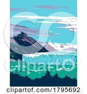 Poster, Art Print Of Perito Moreno Glacier In Los Glaciares National Park Argentina Wpa Art Deco Poster
