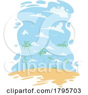 Poster, Art Print Of Travel Scene Of A Sandy Tropical Beach With Palm Trees