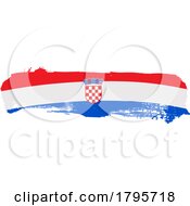 Poster, Art Print Of Paint Brush Croatian Flag