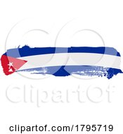 Poster, Art Print Of Paint Brush Cuban Flag