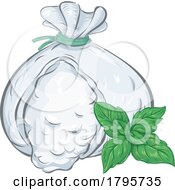 Poster, Art Print Of Traditional Italian Burrata Cheese With Basil