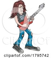 Poster, Art Print Of Rock Star Playing Guitar