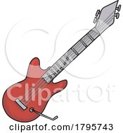 Poster, Art Print Of Cartoon Red Electric Guitar