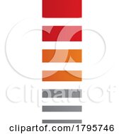 Poster, Art Print Of Red And Orange Letter I Icon With Horizontal Stripes