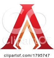 Red And Orange Pillar Shaped Letter A Icon