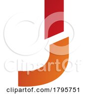 Poster, Art Print Of Red And Orange Split Shaped Letter J Icon