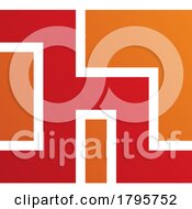 Poster, Art Print Of Red And Orange Square Shaped Letter H Icon