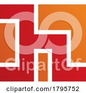 Red And Orange Square Shaped Letter H Icon